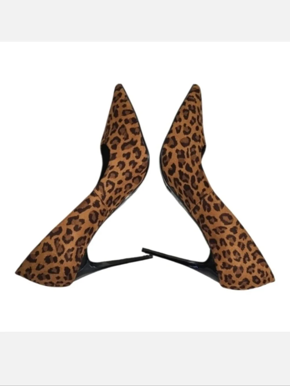 Hot Tomato Leopard Print Pointed Stiletto Pump - Brown & Black